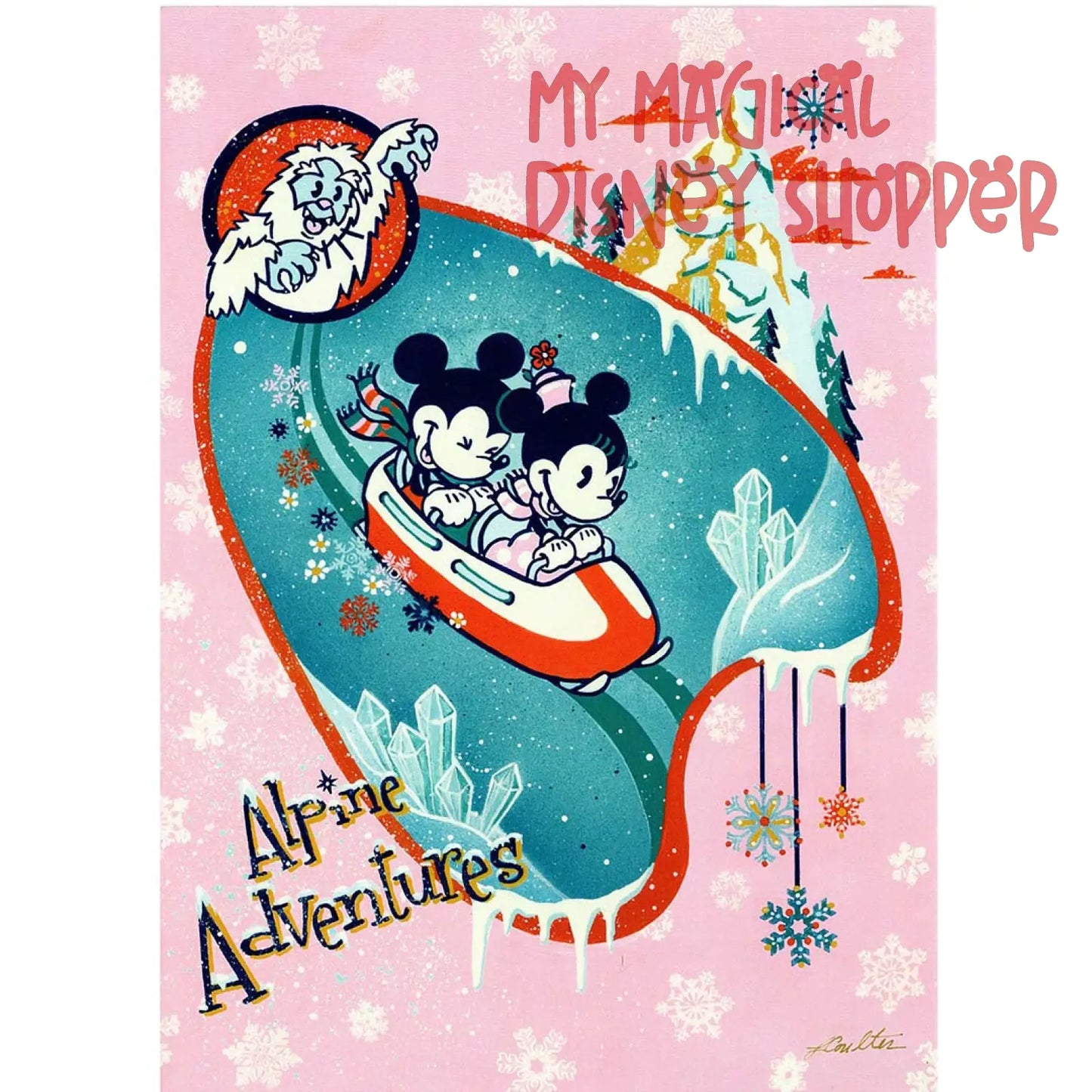 WonderGround Gallery Alpine Adventures Disney Postcard – Artwork by John Coulter 🏔️✨📬