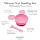 Mickey Mouse Pink Silicone First Feeding Set