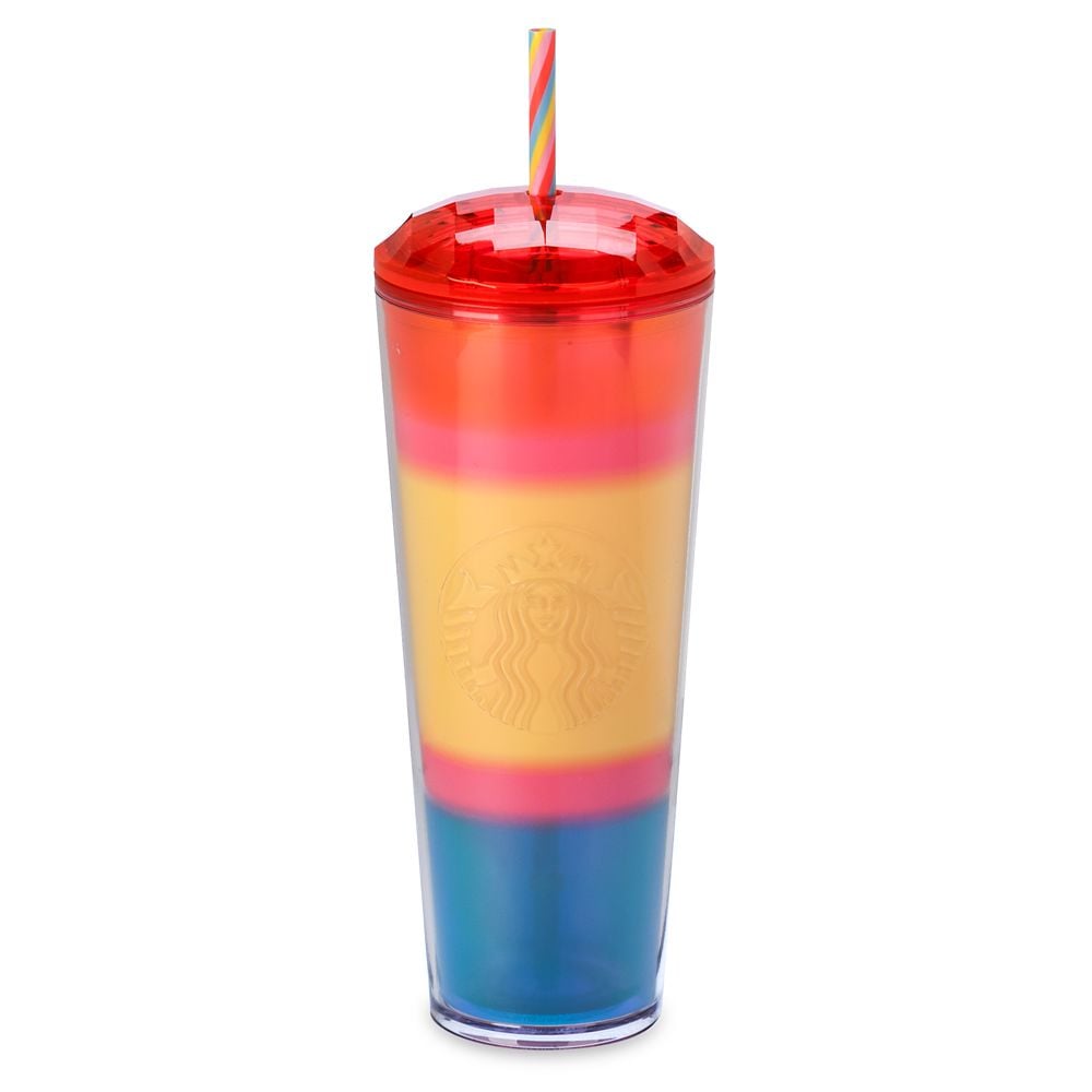 Rainbow Macaron Disney Starbucks Tumbler with Straw - Disney Eats