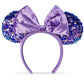 Amethyst Purple Sequin Minnie Ear Headband Velour Bow