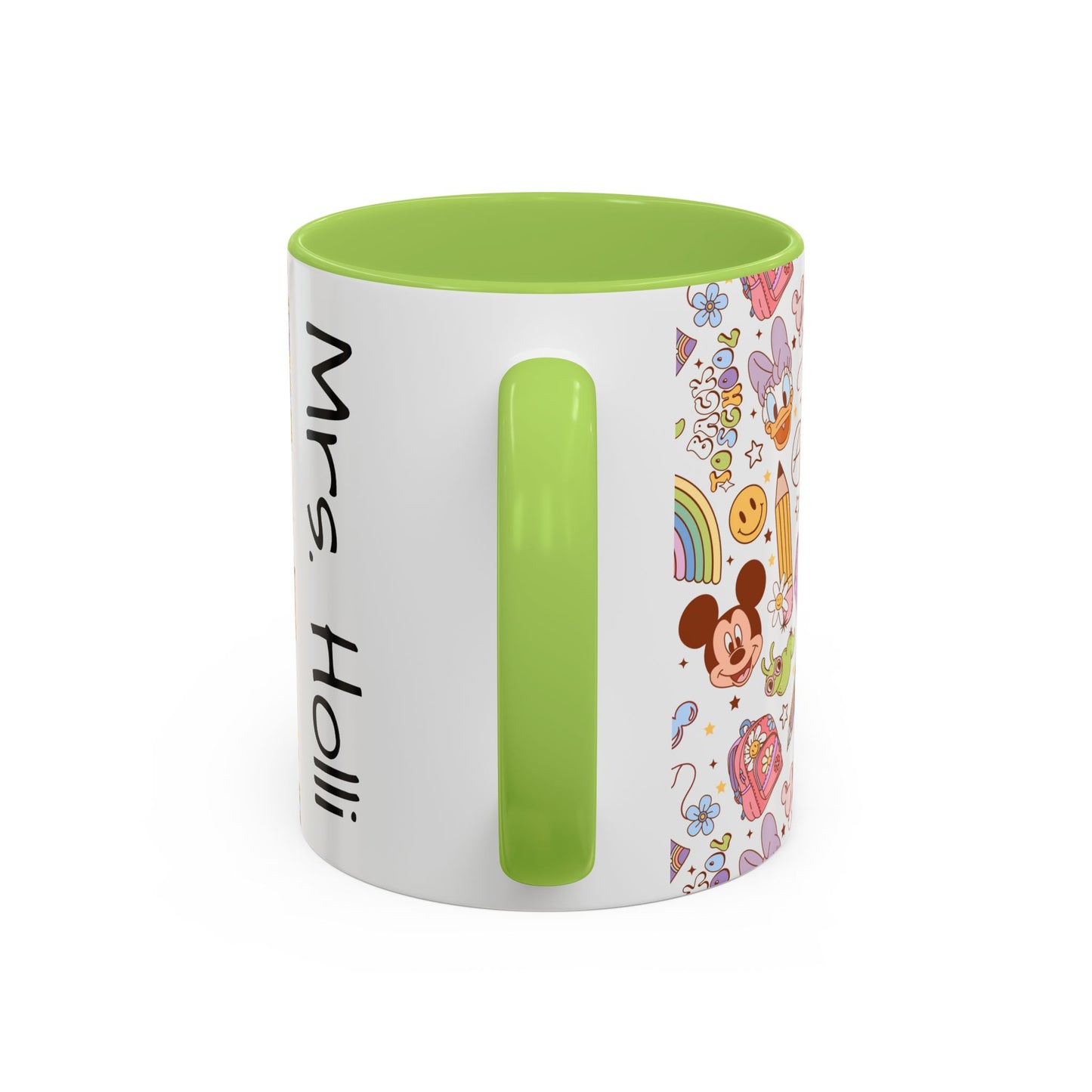 Back to School Mouse Friends Accent 11 / 15oz Dishwasher Safe Mug — Rainbows & Magic ☕🌈✨