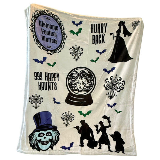 Haunted Mansion & Nightmare Before Christmas Double Sided Throw Blanket