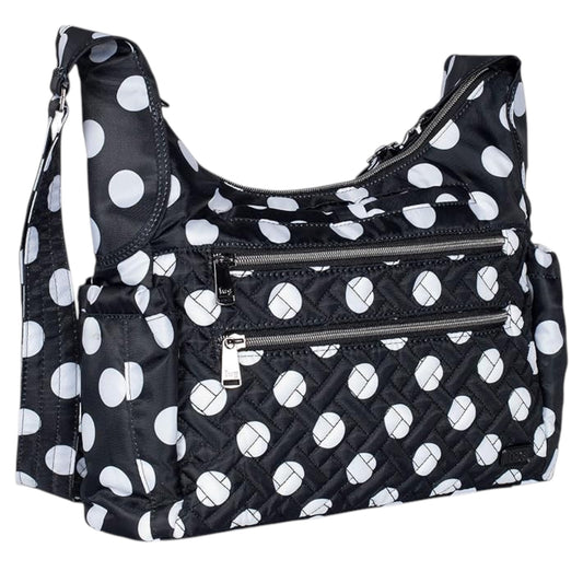 Lug Camper SE Crossbody Bag – Black with White Polka Dots 🖤⚪✨