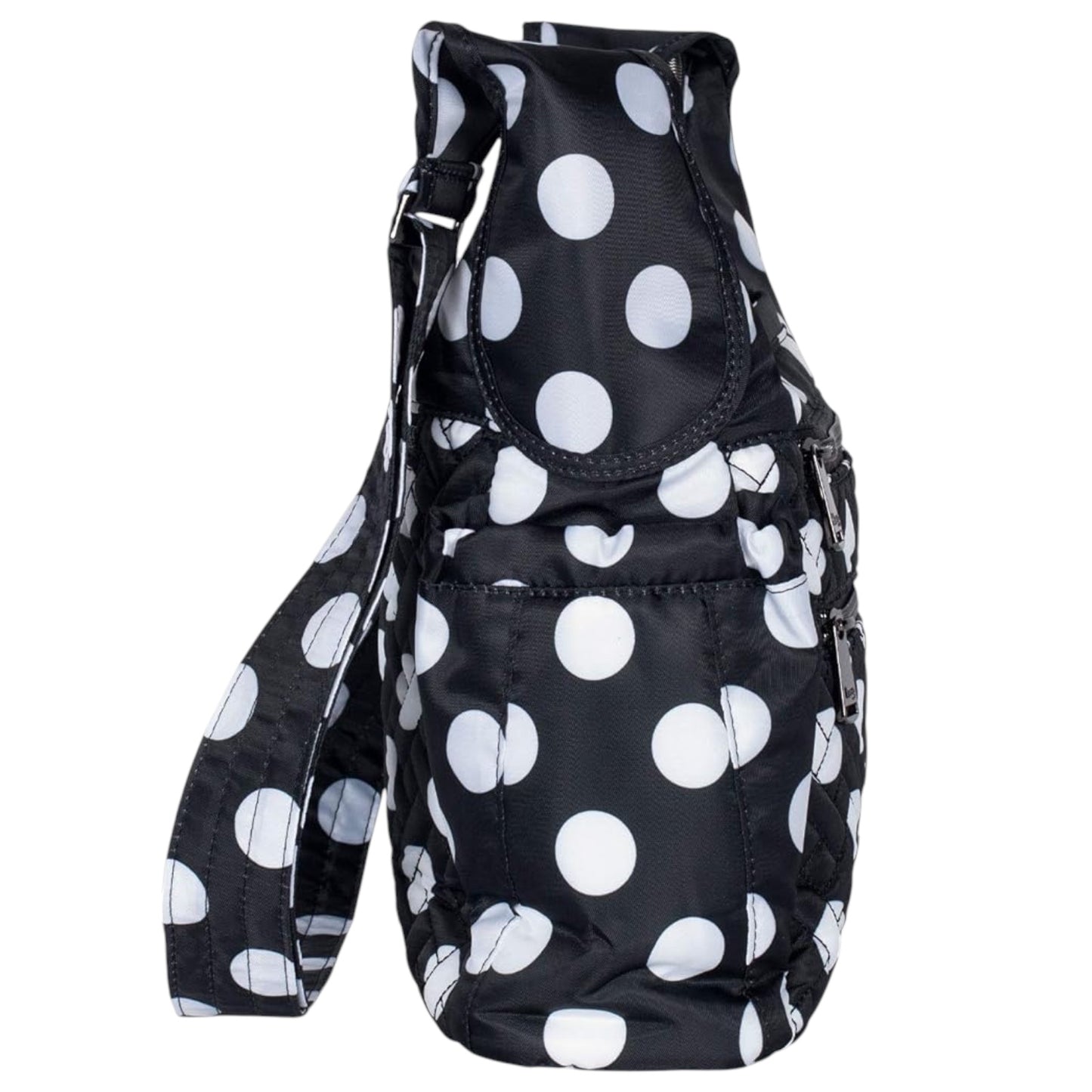 Lug Camper SE Crossbody Bag – Black with White Polka Dots 🖤⚪✨