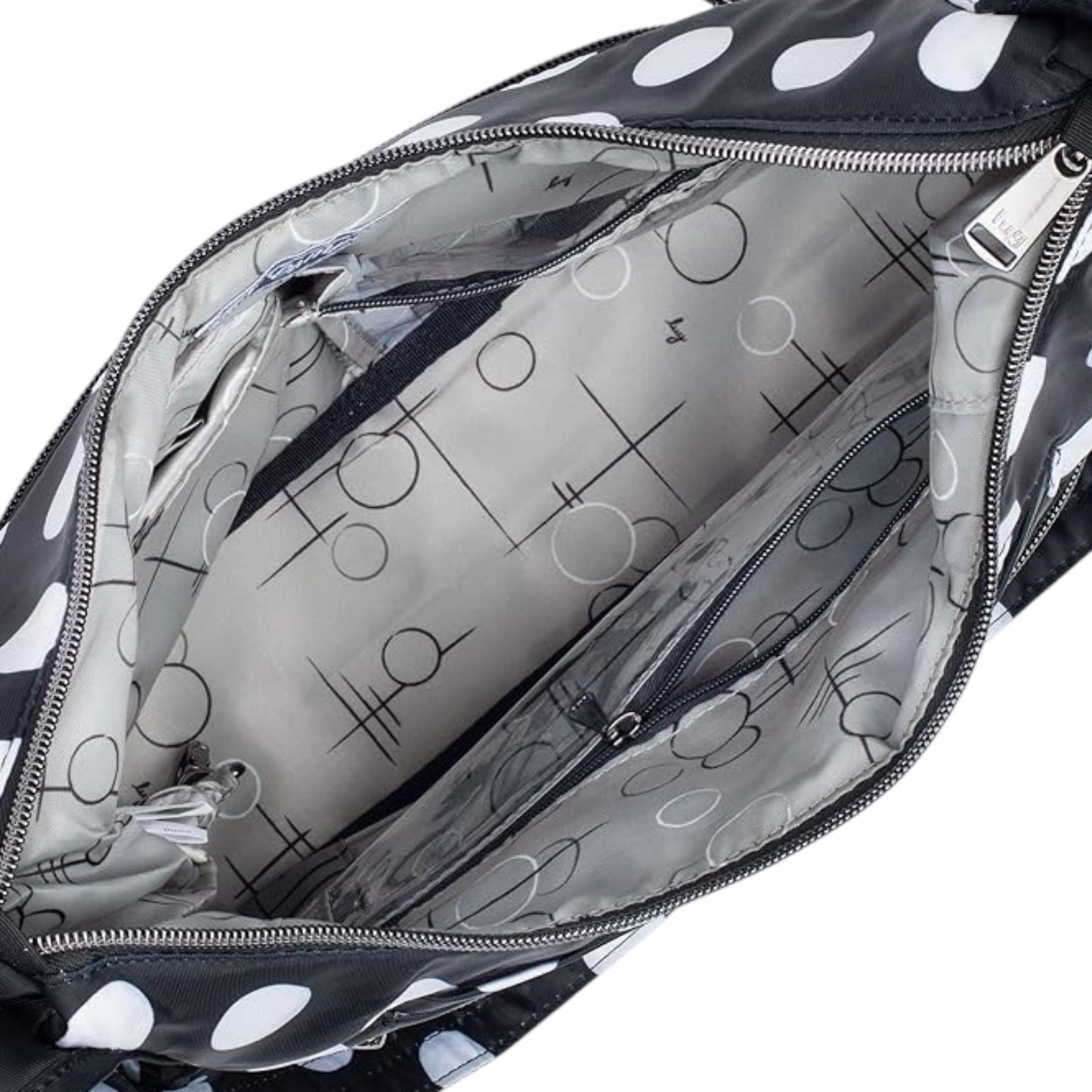 Lug Camper SE Crossbody Bag – Black with White Polka Dots 🖤⚪✨