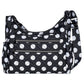 Lug Camper SE Crossbody Bag – Black with White Polka Dots 🖤⚪✨