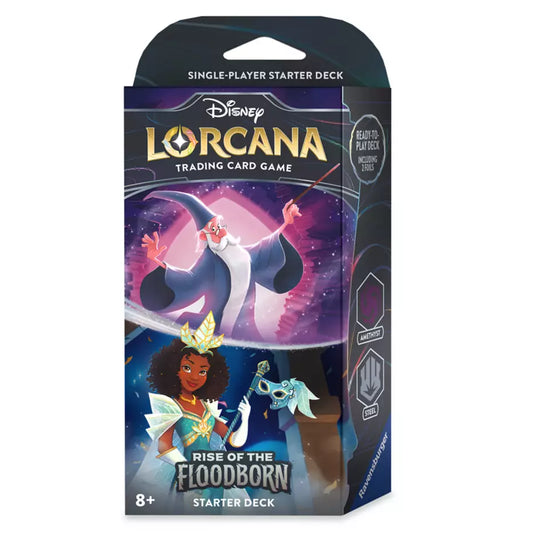 Ravensburger Disney Lorcana Trading Card Game: Rise of the Floodborn Amethyst and Steel Starter Deck