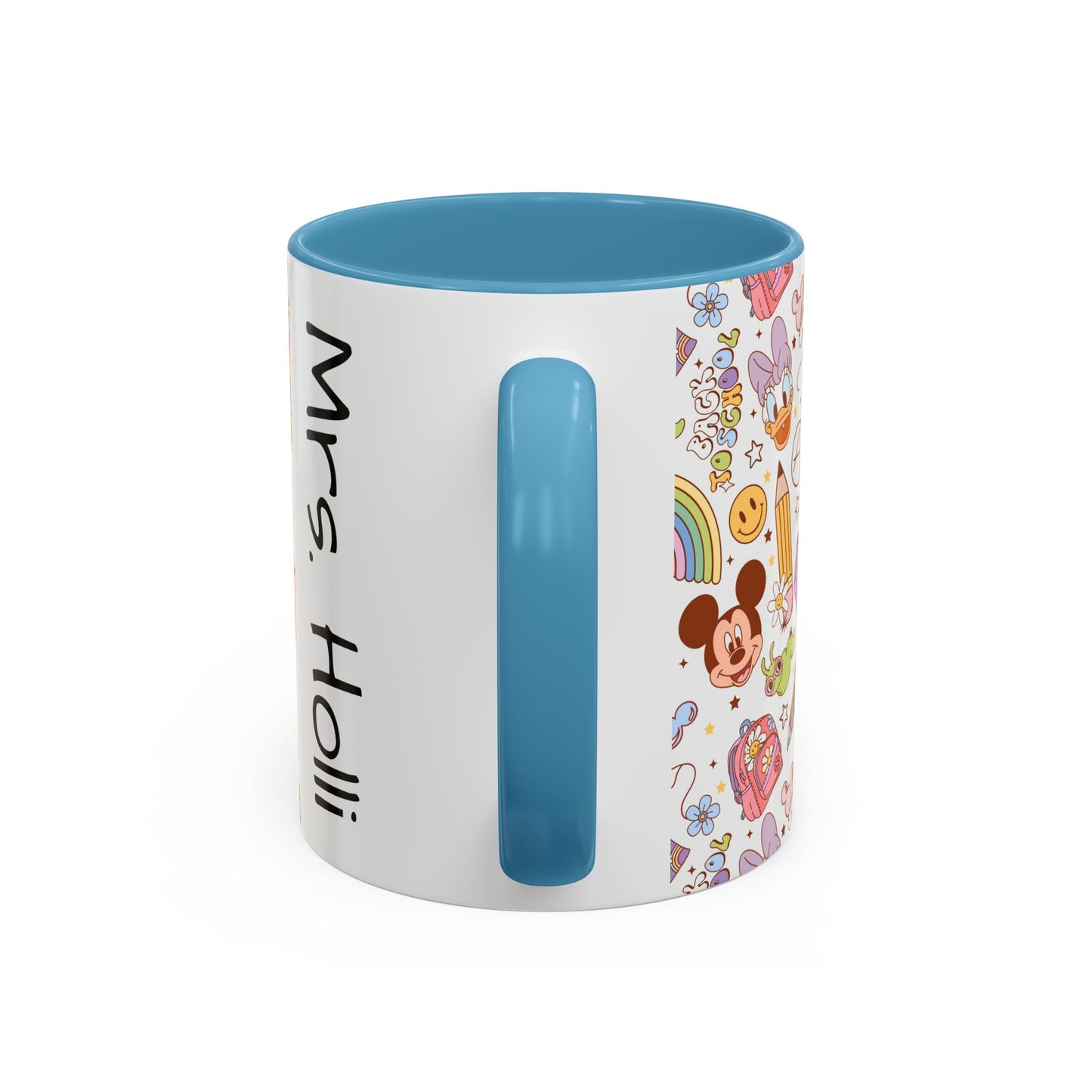 Back to School Mouse Friends Accent 11 / 15oz Dishwasher Safe Mug — Rainbows & Magic ☕🌈✨