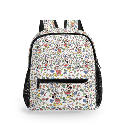 Very Merry Christmas Party Mouse 11 Inch Cute All-Over-Print Mini Backpack