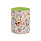 Back to School Mouse Friends Accent 11 / 15oz Dishwasher Safe Mug — Rainbows & Magic ☕🌈✨