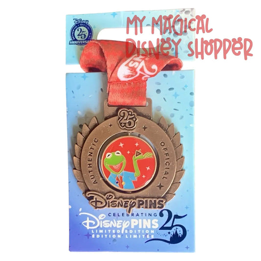 2025 Disney Parks 25th Pin Trading Anniversary Kermit The Frog Medal Limited Edition Pin