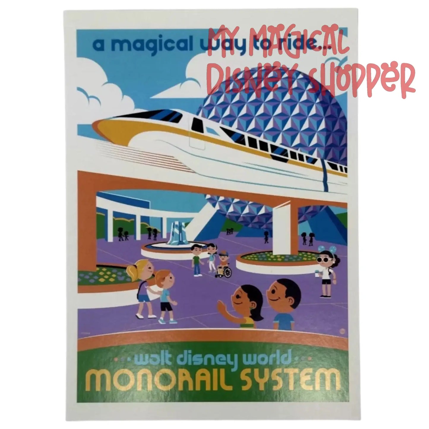 2025 Disney Parks Dave Perillo Monorail A Magical Way To Ride Postcard 5x7”