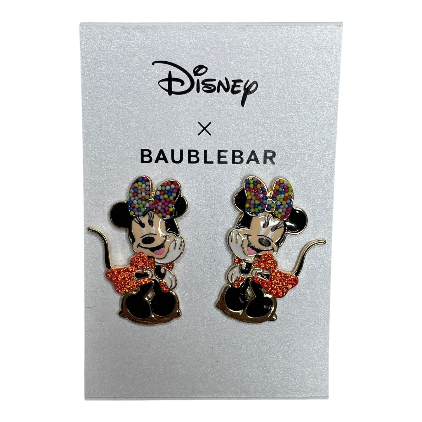 Disney x Baublebar Minnie Mouse Enamel Sparkling Dangle Earrings