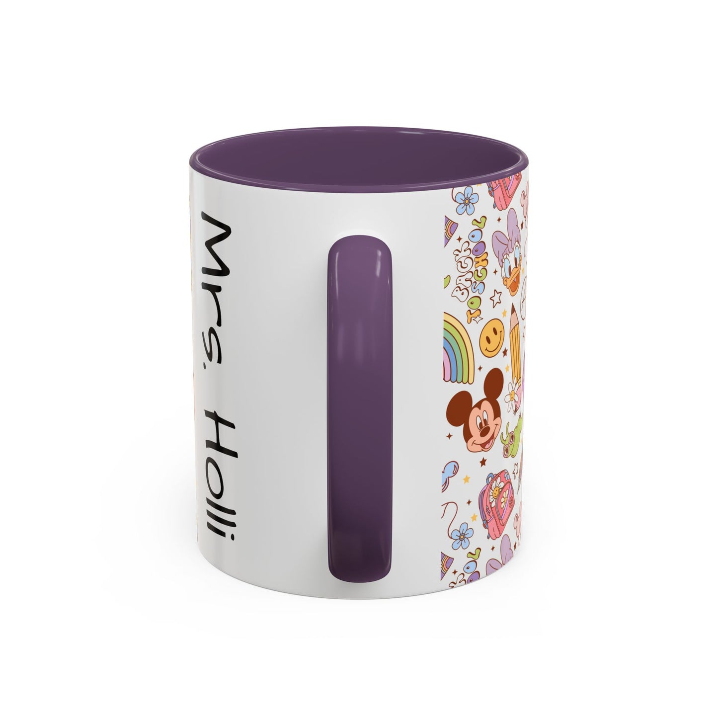 Back to School Mouse Friends Accent 11 / 15oz Dishwasher Safe Mug — Rainbows & Magic ☕🌈✨