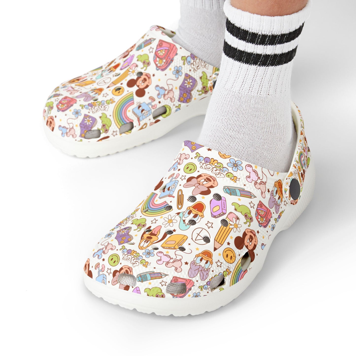Back to School Mouse Friends Youth Clogs — Rainbows & Magic 🌈✨