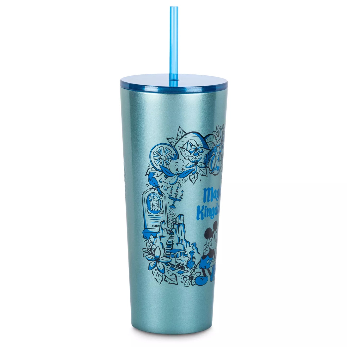 Shimmering Blue Magic Kingdom Starbucks Metal Tumbler