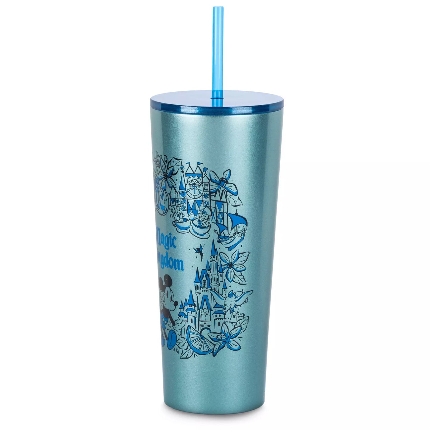 Shimmering Blue Magic Kingdom Starbucks Metal Tumbler