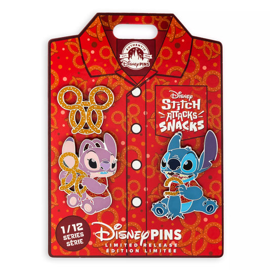Pretzel Disney Pin Set - Stitch Attacks Snacks - January 2024