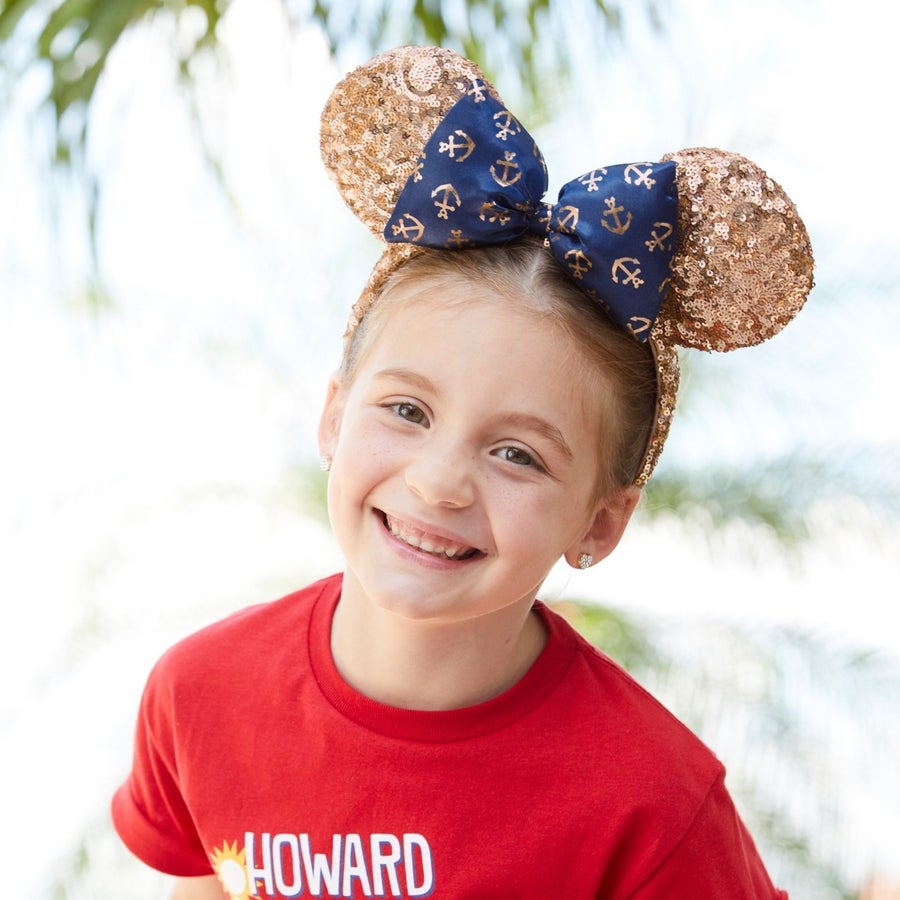 Minnie Mouse Rose Gold Anchor Disney Cruise Line Ears Headband