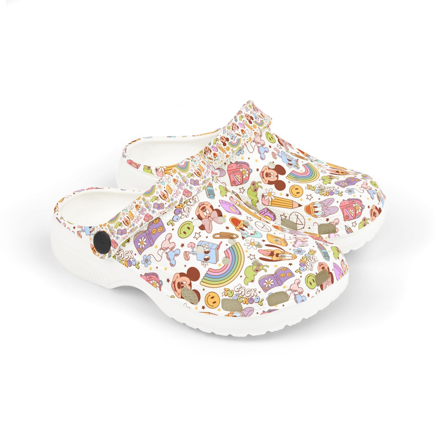 Back to School Mouse Friends Youth Clogs — Rainbows & Magic 🌈✨