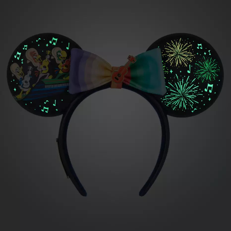 The Three Caballeros Glow-in-the-Dark Loungefly Ear Headband with Removable Bow – EPCOT