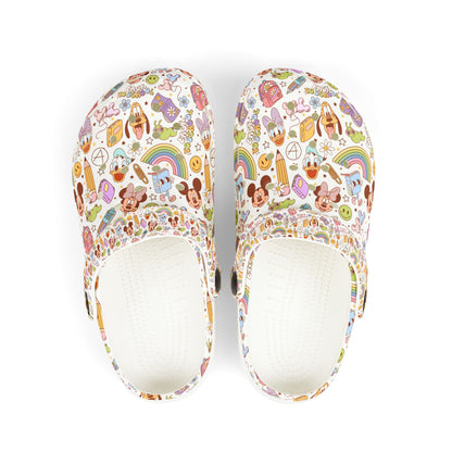 Back to School Mouse Friends Youth Clogs — Rainbows & Magic 🌈✨
