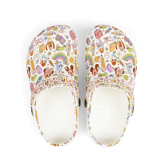 Back to School Mouse Friends Youth Clogs — Rainbows & Magic 🌈✨