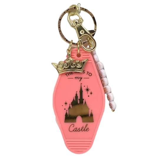 Disney Parks WDW The Keys To My Castle Pink Keychain