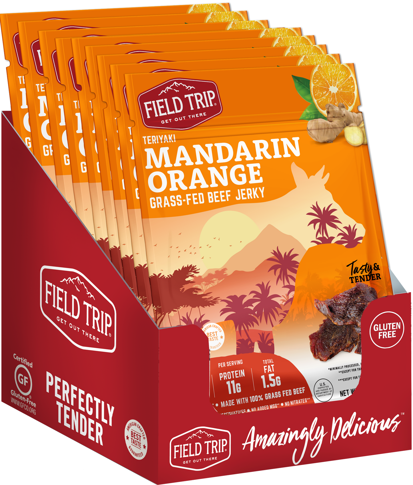 Mandarin Orange Teriyaki Beef Jerky (2.2oz)