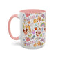Back to School Mouse Friends Accent 11 / 15oz Dishwasher Safe Mug — Rainbows & Magic ☕🌈✨