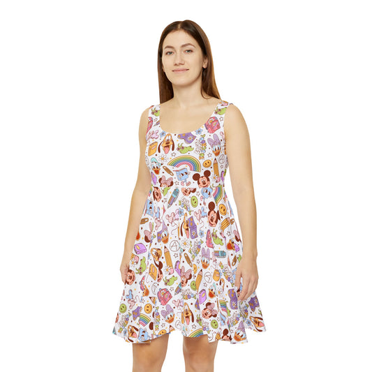 Back to School Mouse Friends Women's Skater Dress — Rainbows & Magic 🌈✨