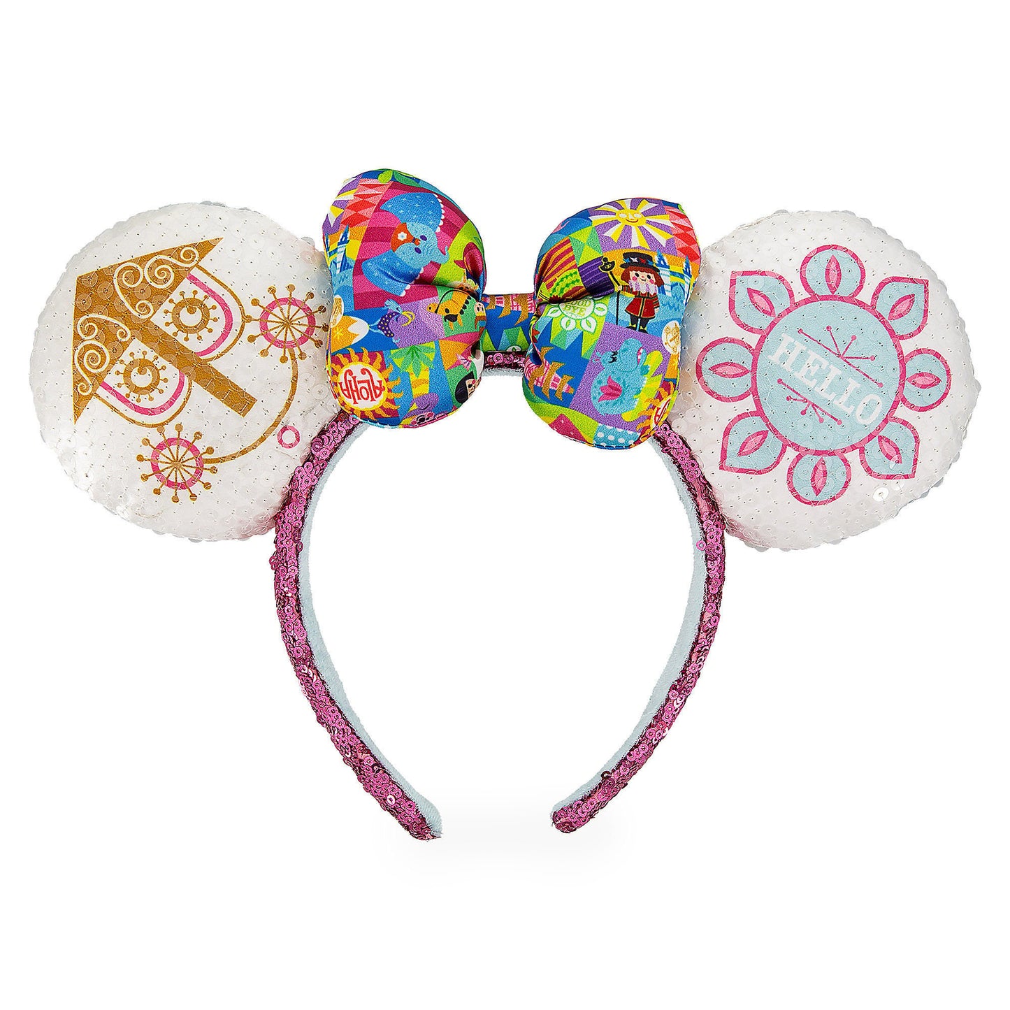 It's a Small World Minnie Mouse Disney Minnie Ears Headband - Gently Used