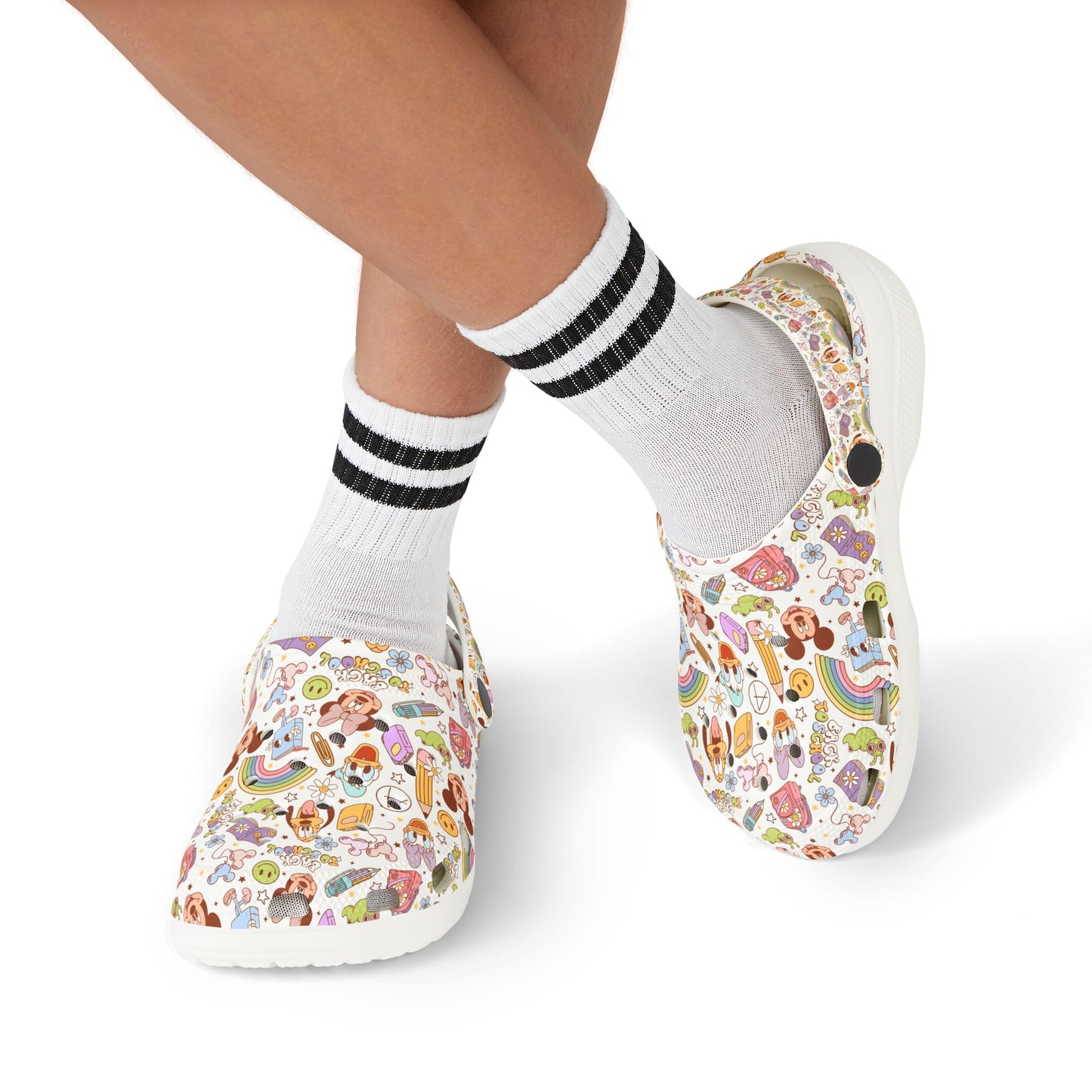 Back to School Mouse Friends Youth Clogs — Rainbows & Magic 🌈✨