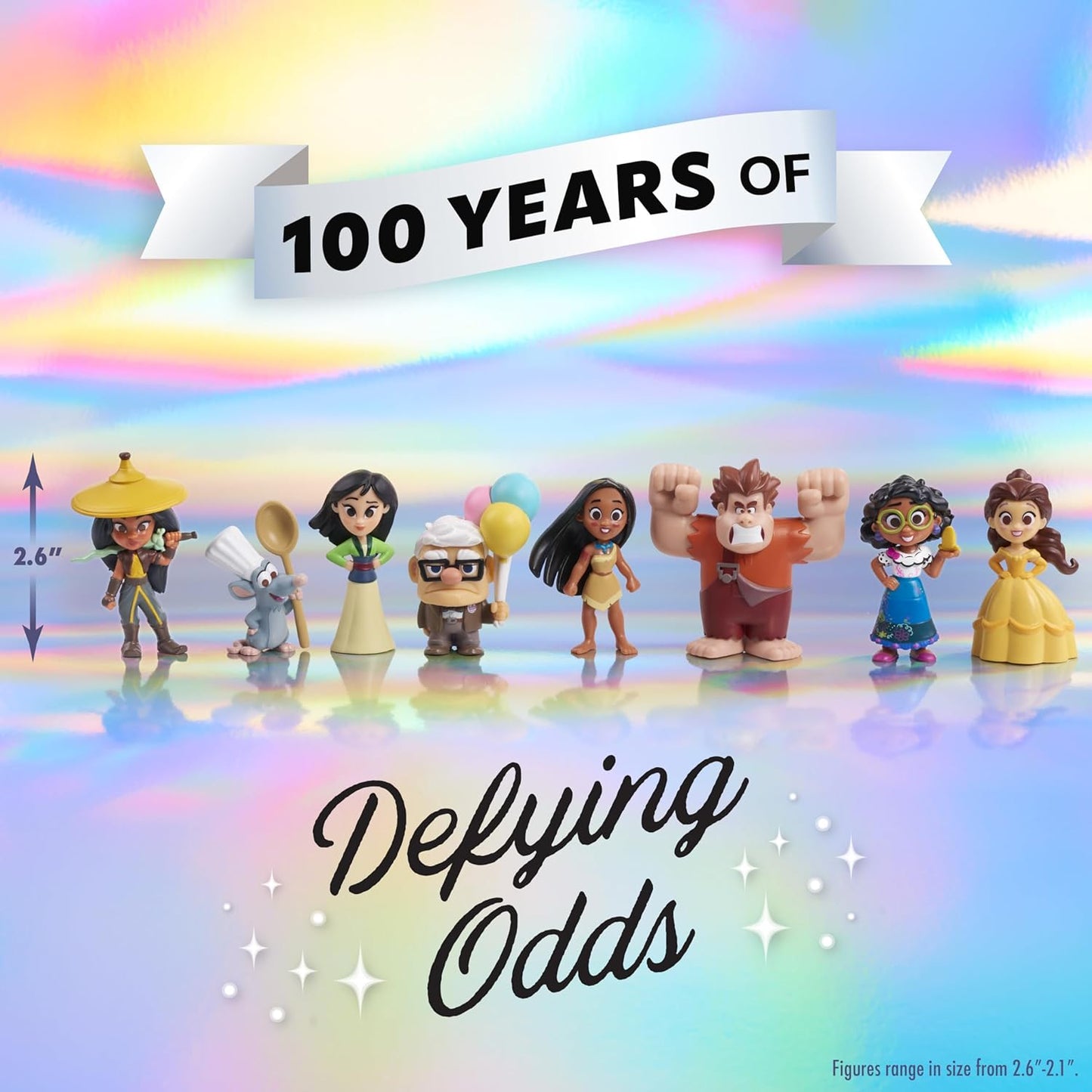 Disney100 Years of Defying Odds Celebration Collection Limited Edition 8-piece Figure Pack, Kids Toys for Ages 3 Up by Just Play