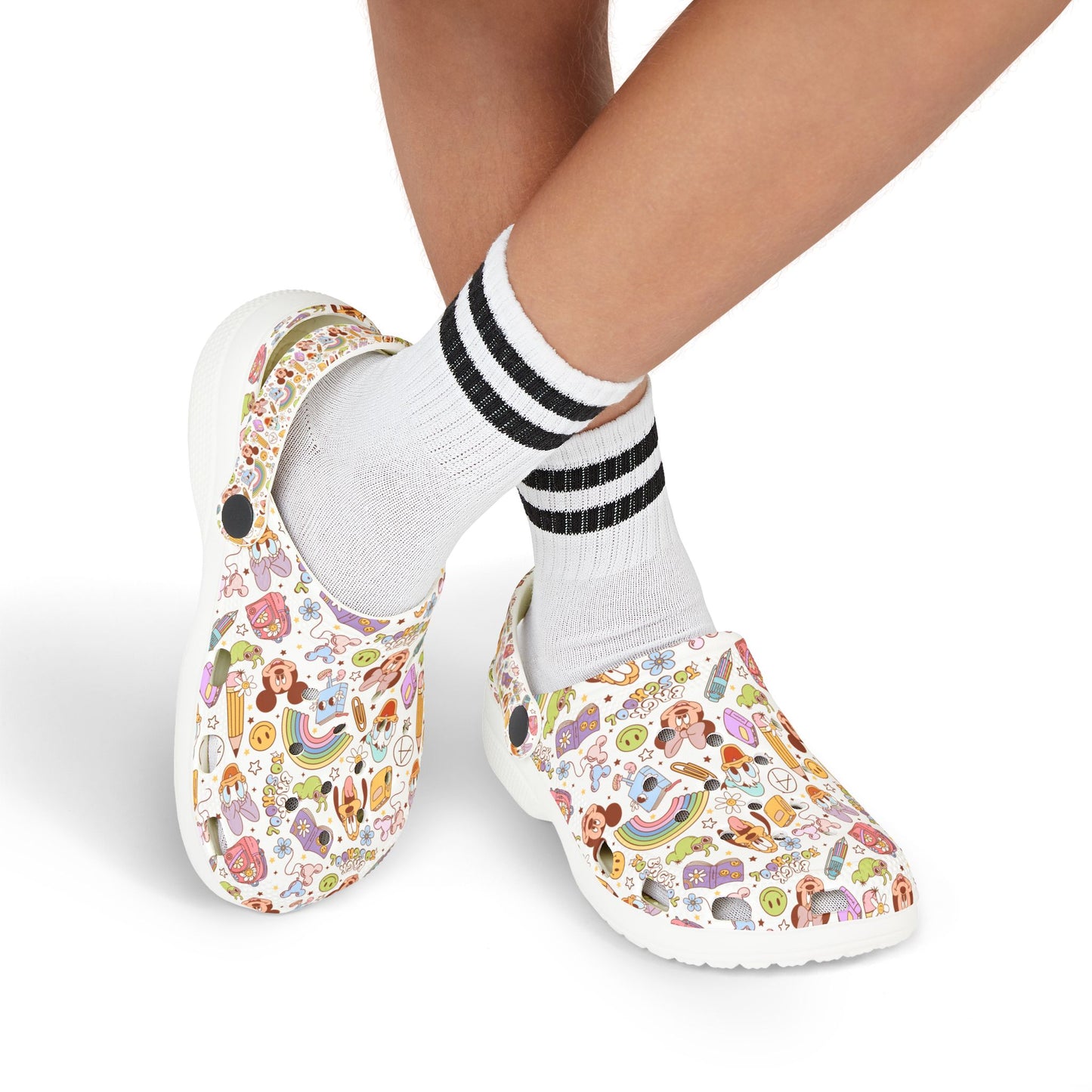 Back to School Mouse Friends Youth Clogs — Rainbows & Magic 🌈✨
