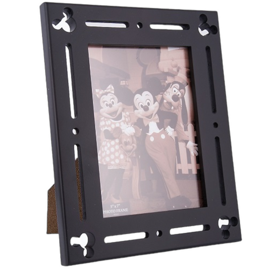 Black Wood Mickey Ears Disney Picture Photo Frame  - 5" X 7"