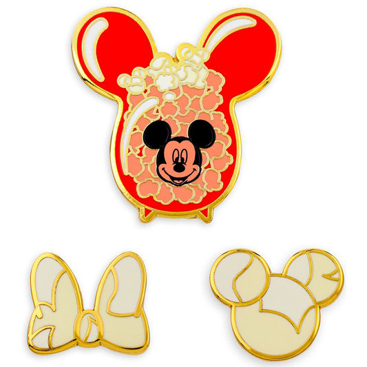 Mickey And Minnie Mouse Popcorn Flair Pin Set