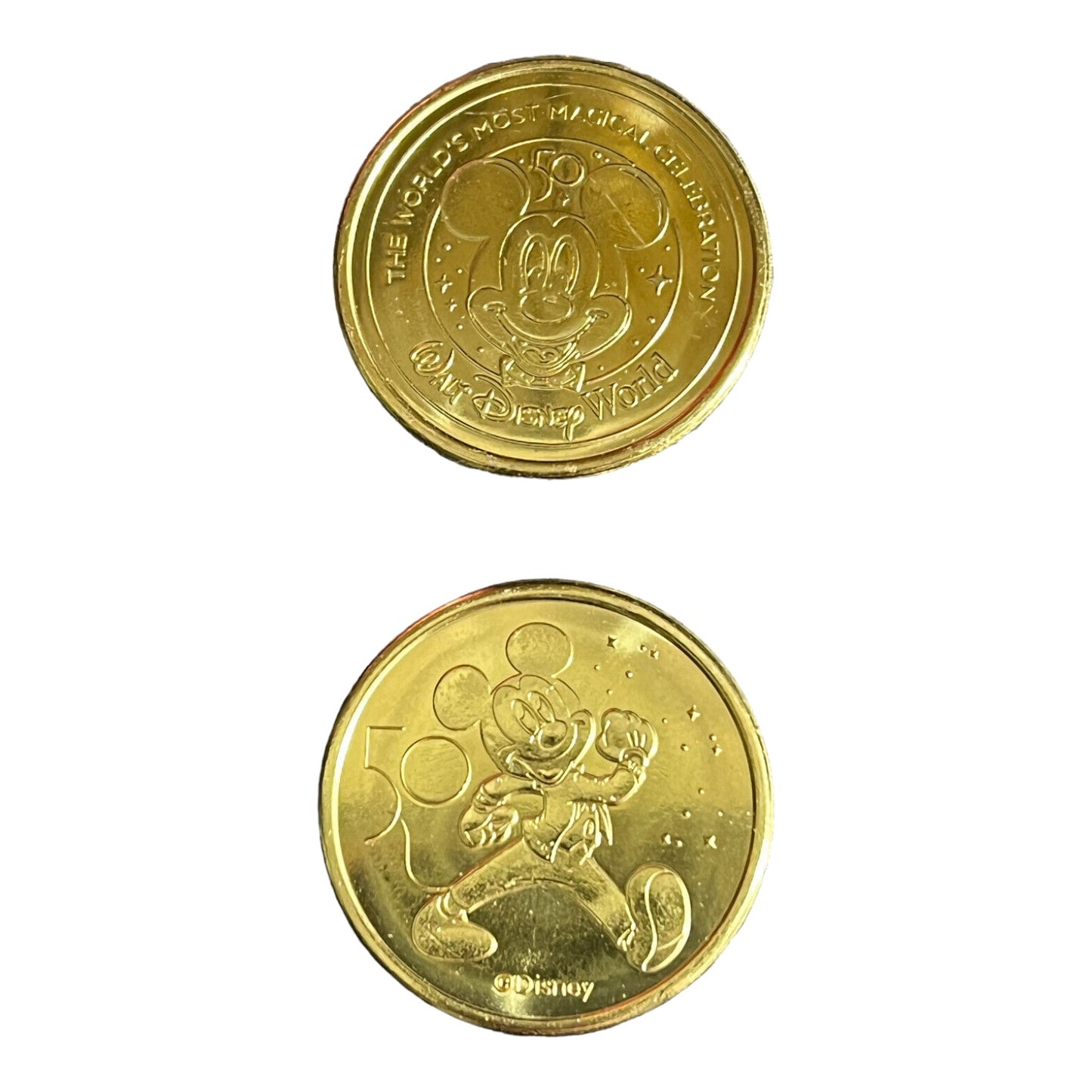 Mickey Mouse Walt Disney World 50th Gold Medallion