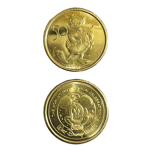 Donald Duck Walt Disney World 50th Gold Medallion