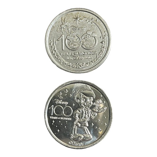 Pinocchio Disney 100 Silver Medallion