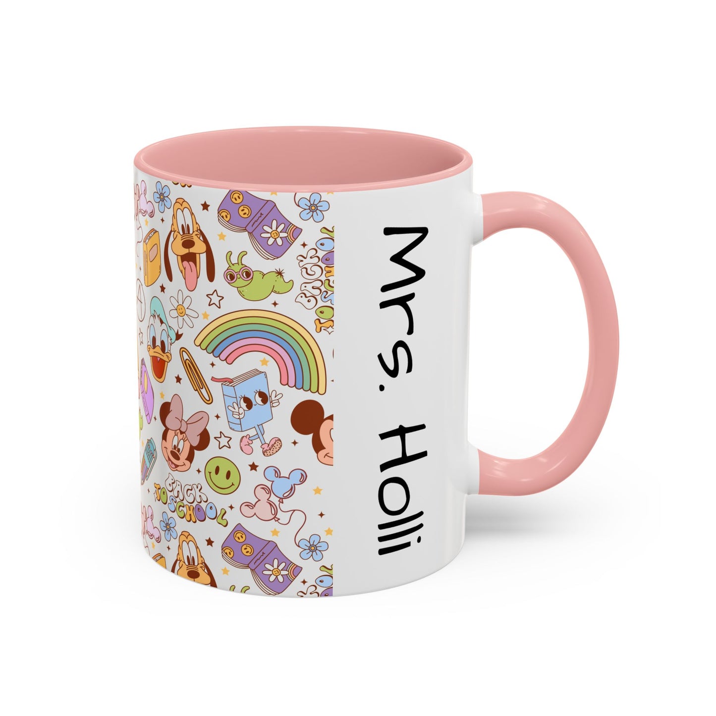 Back to School Mouse Friends Accent 11 / 15oz Dishwasher Safe Mug — Rainbows & Magic ☕🌈✨