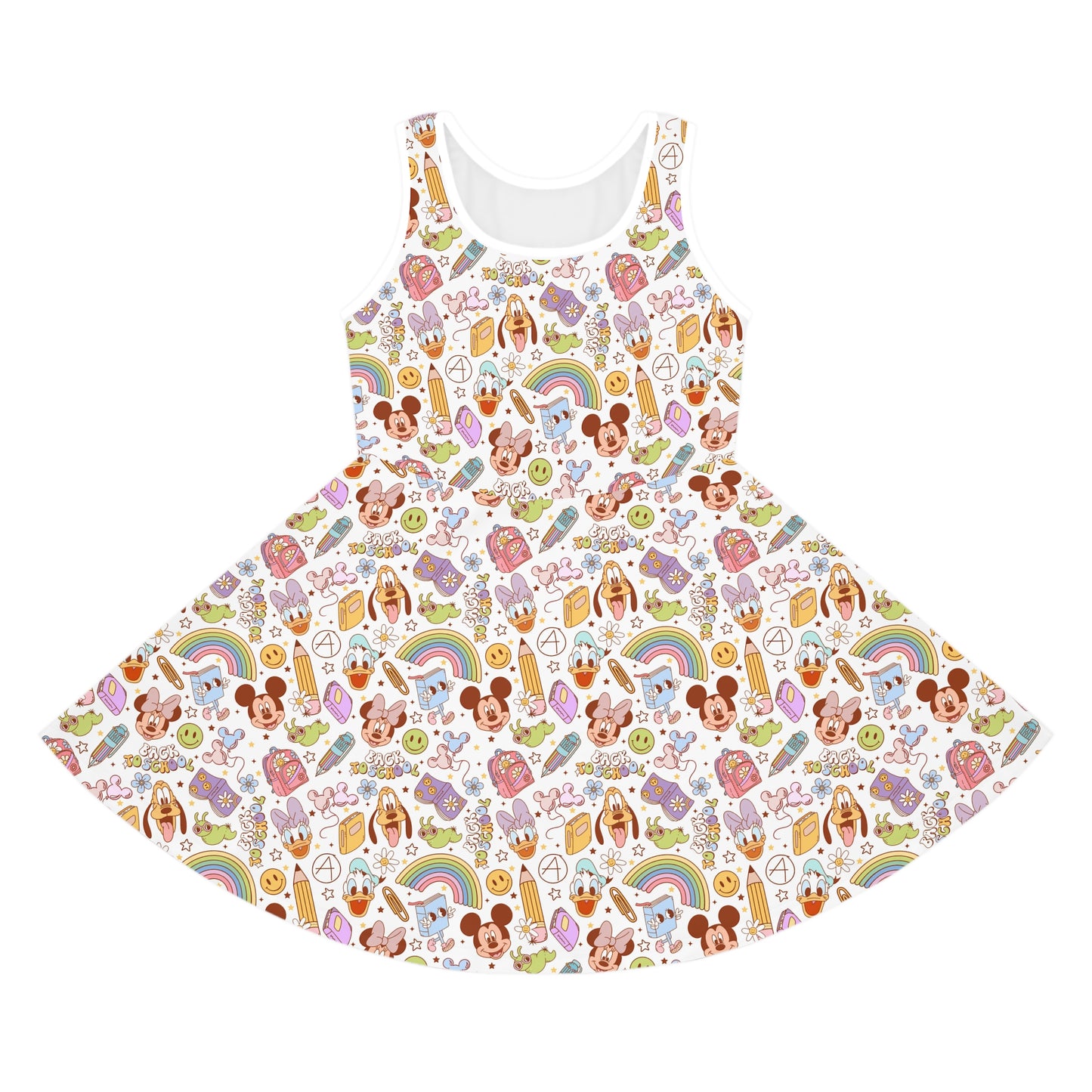 Back to School Mouse Friends Girls Youth Sundress — Rainbows & Magic 🌈✨