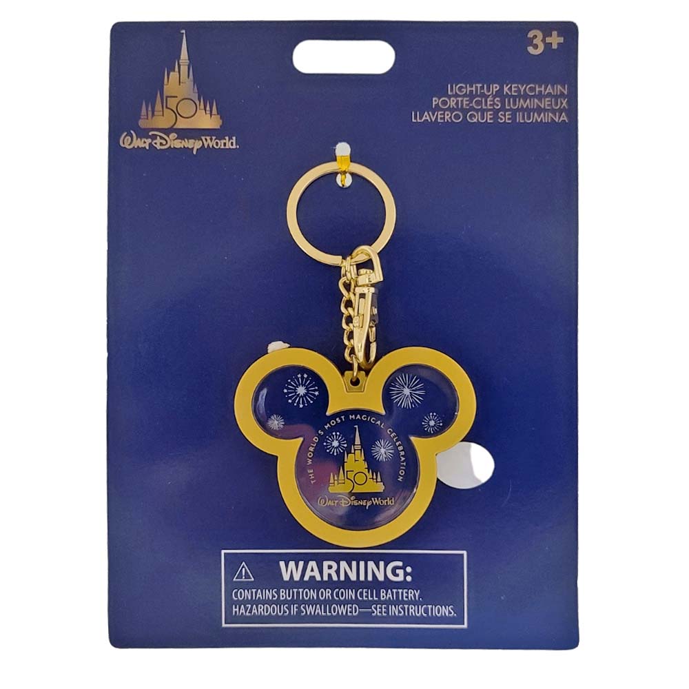 Walt Disney World 50th Light Up Mickey Icon Disney Keychain