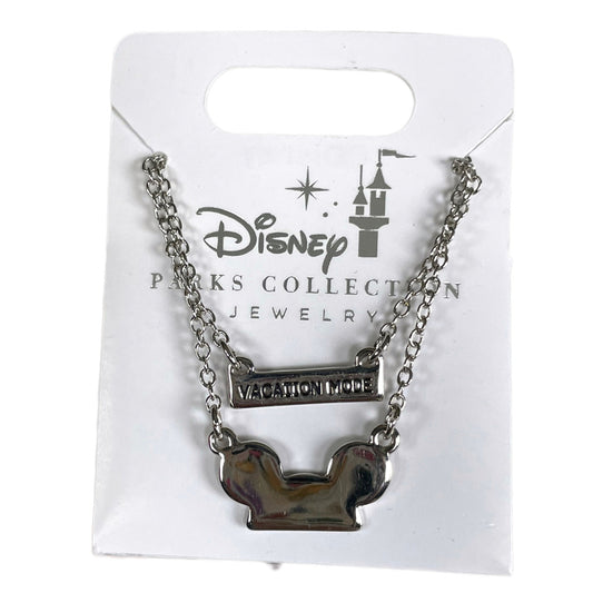 Silver Vacation Mode Mickey Ear Hat Icon Disney Necklace