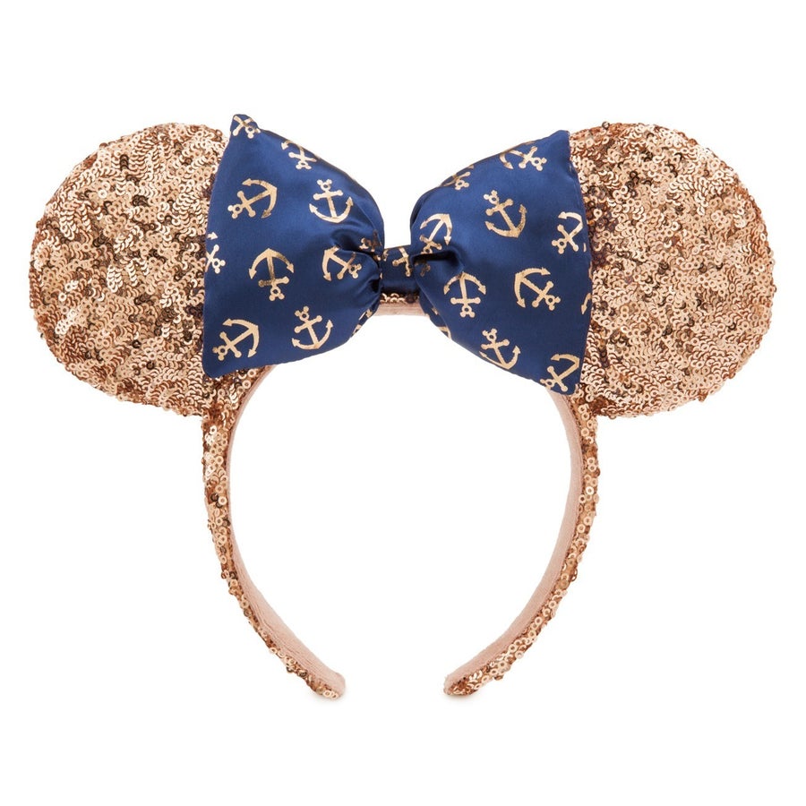 Minnie Mouse Rose Gold Anchor Disney Cruise Line Ears Headband