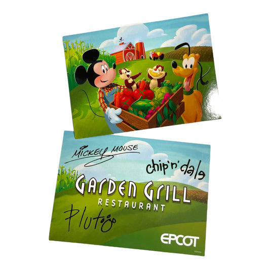 EPCOT Garden Grill Restaurant Signed Post Card