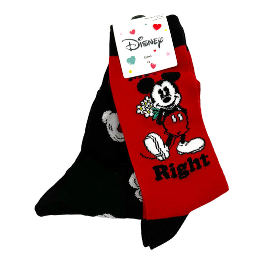 Mickey Mouse Mr.Right Valentines Crew Socks 2 Pack