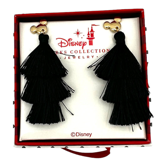 Dots And Dashes Disney Mickey Head Black Dangle Earrings