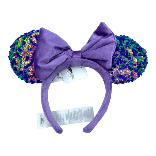 RENTAL Amethyst Purple Sequin Minnie Ear Headband Velour Bow