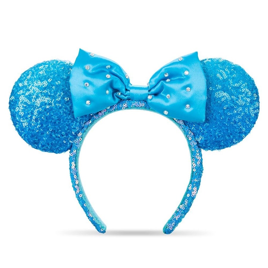 Aqua Sequins Disney Minnie Ears Headband